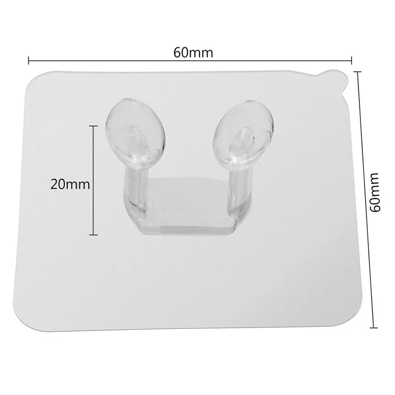 

10PCS Adhesive Hooks Rack Wall Hanger Flower Heavy Load Transparent Kitchen