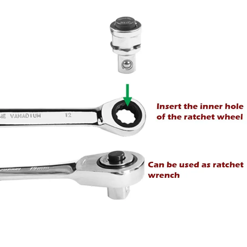 

3 Pieces Wrench Socket Adapter Set 1/4 Inch 3/8 Inch 1/2 Inch Square Hex Handle Cr-V Quick Release Drive Sleeve Adapter