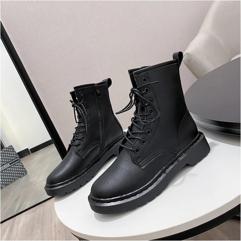 

Genuine leather Women Chunky Heel Ankle Boots Woman Shoes Autumn Brand Designer Chelsea Boots Female Platform Boots Lasdies