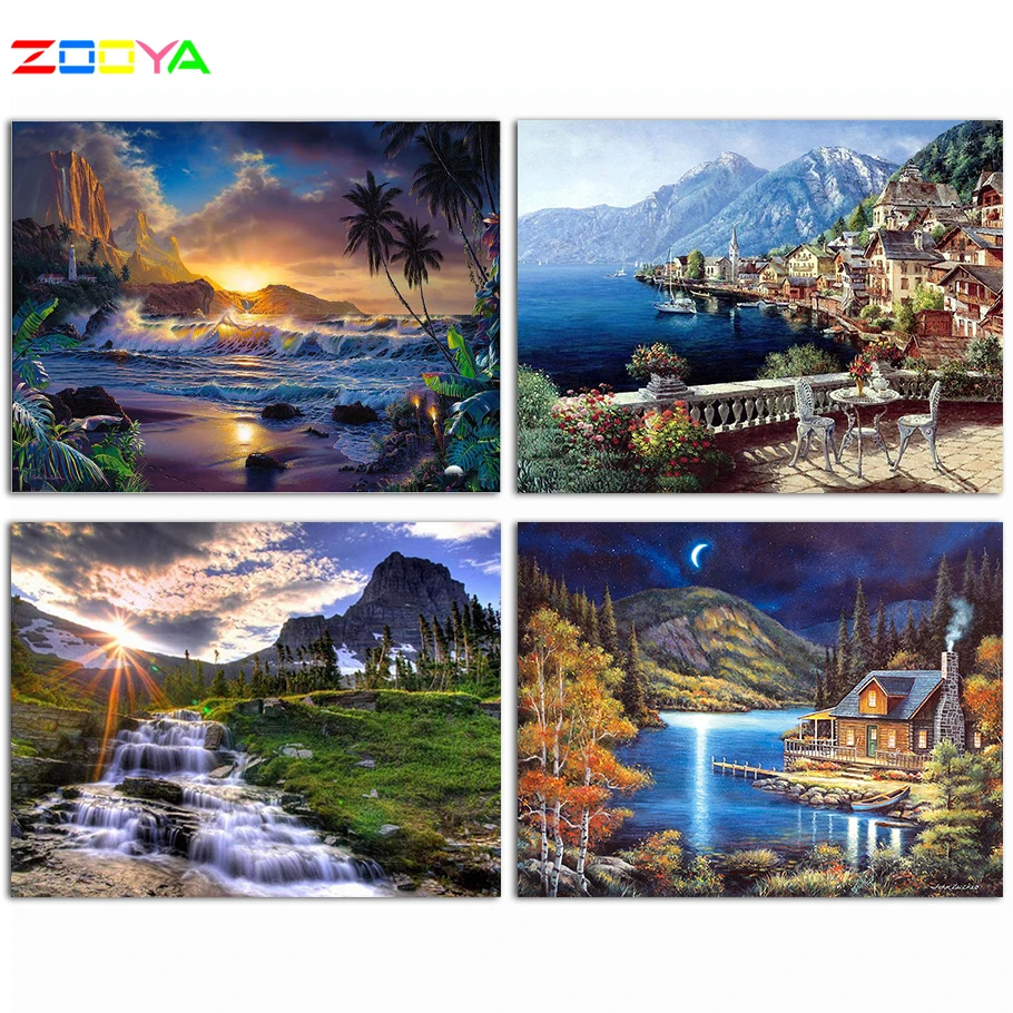 ZOOYA Алмазная вышивка 5D DIY Алмазная картина морской пейзаж, картина, выложенная алмазами Стразы Вышивка крестом украшение CJ317
