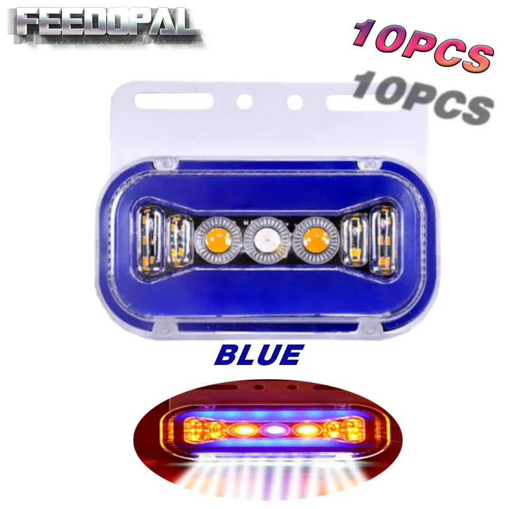 FEEDOPAL 10 шт 24V 37LED синий 6D стробоскоп Боковой габаритный фонарь светильник сбоку