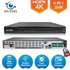 16 каналов 6 в 1 Гибридный DVR 4K распознавание лица 8MP CCTV цифровой видеорегистратор 16CH DVR система безопасности H.265
