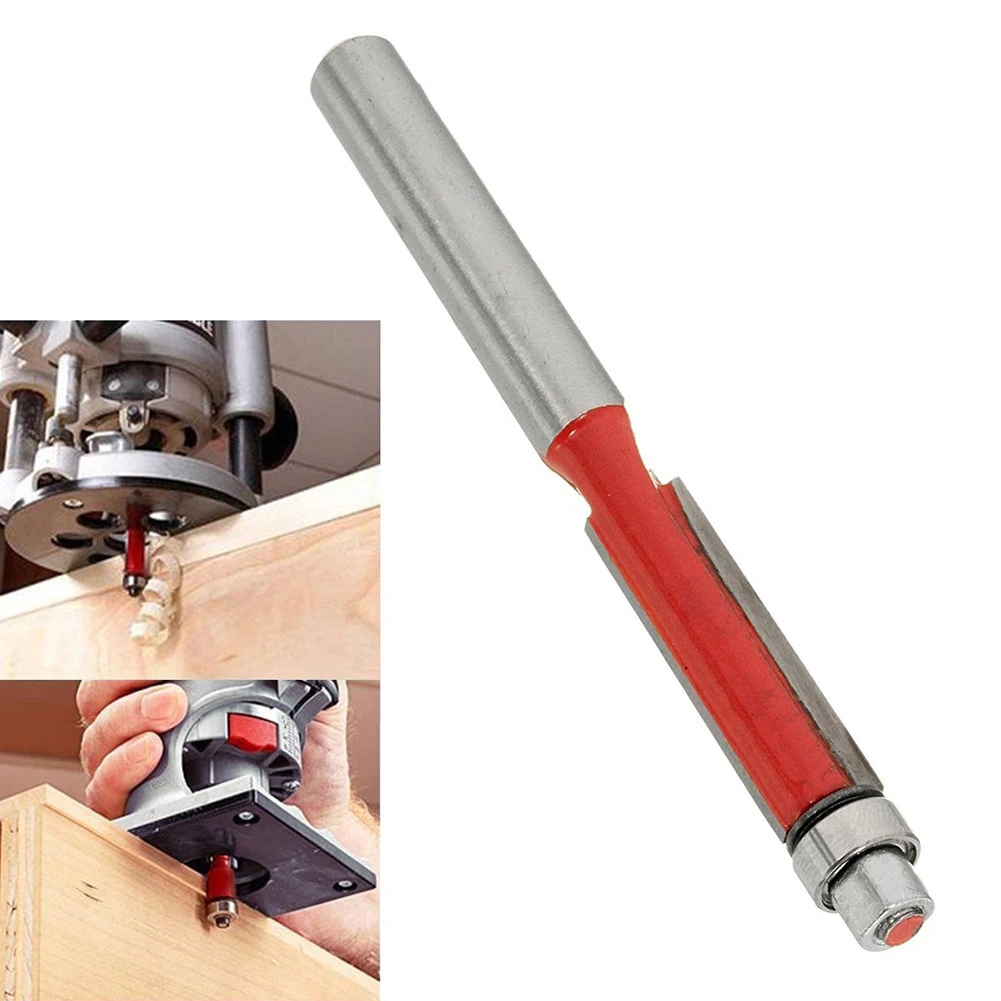 

1pcs 8" Shank Flush Trim Router Bits for wood Lengthened Trimming Cutters with bearing woodworking tool endmill 2020new