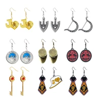 anime jojos bizarre adventure earrings kakyoin noriaki cherry drop earrings for women men cosplay ear clip jewelry gift