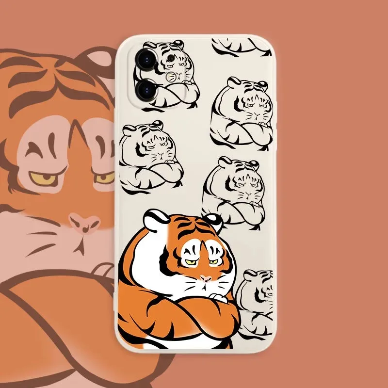 

Luxury Cute Proud Tiger Phone Case Iphone 12 PROMAX 11 Pro Max Mini XS Max 8 7 Plus X SE 2020 XR Cover All-inclusive Soft Shell