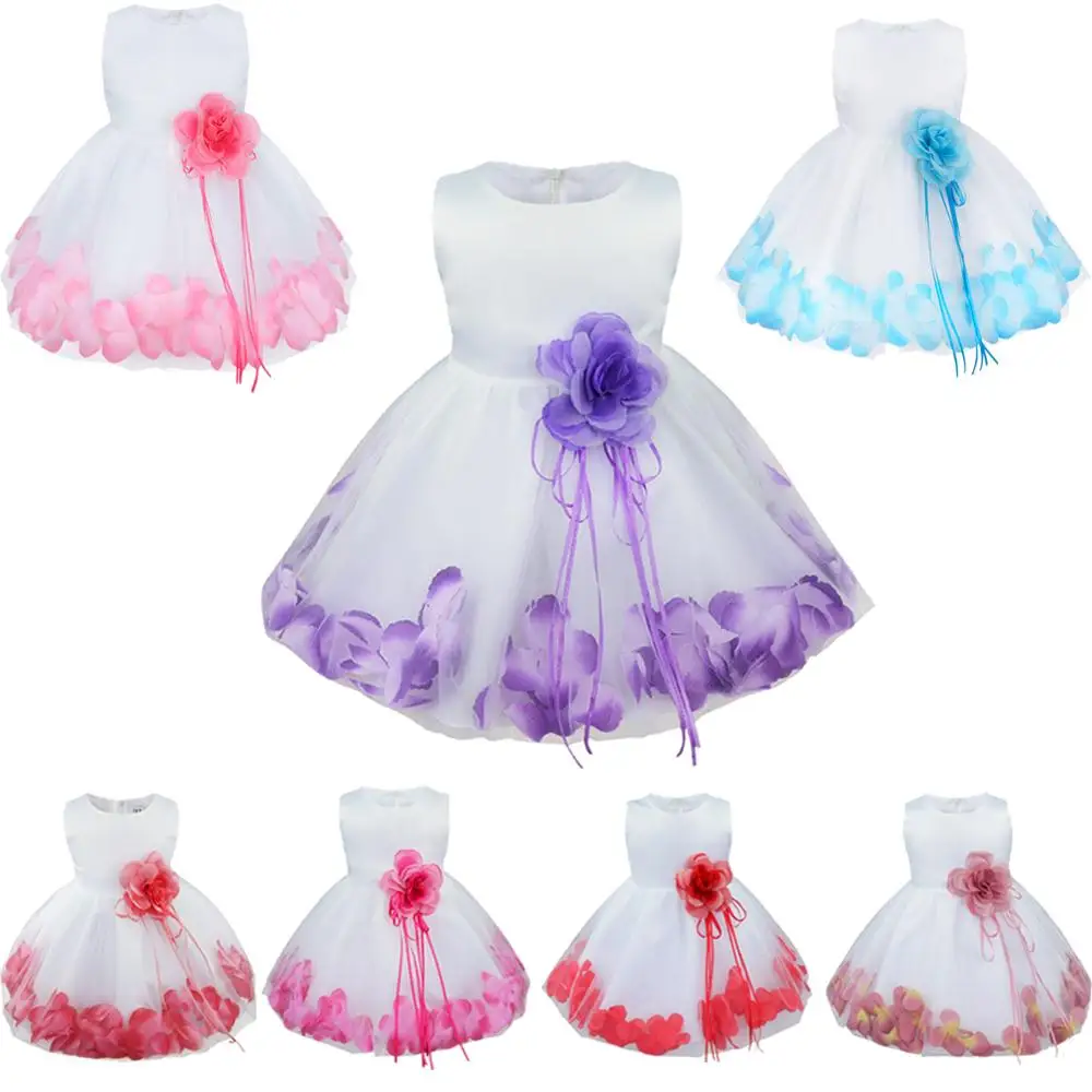 Детское платье из тюля с цветочными лепестками|Платья| |