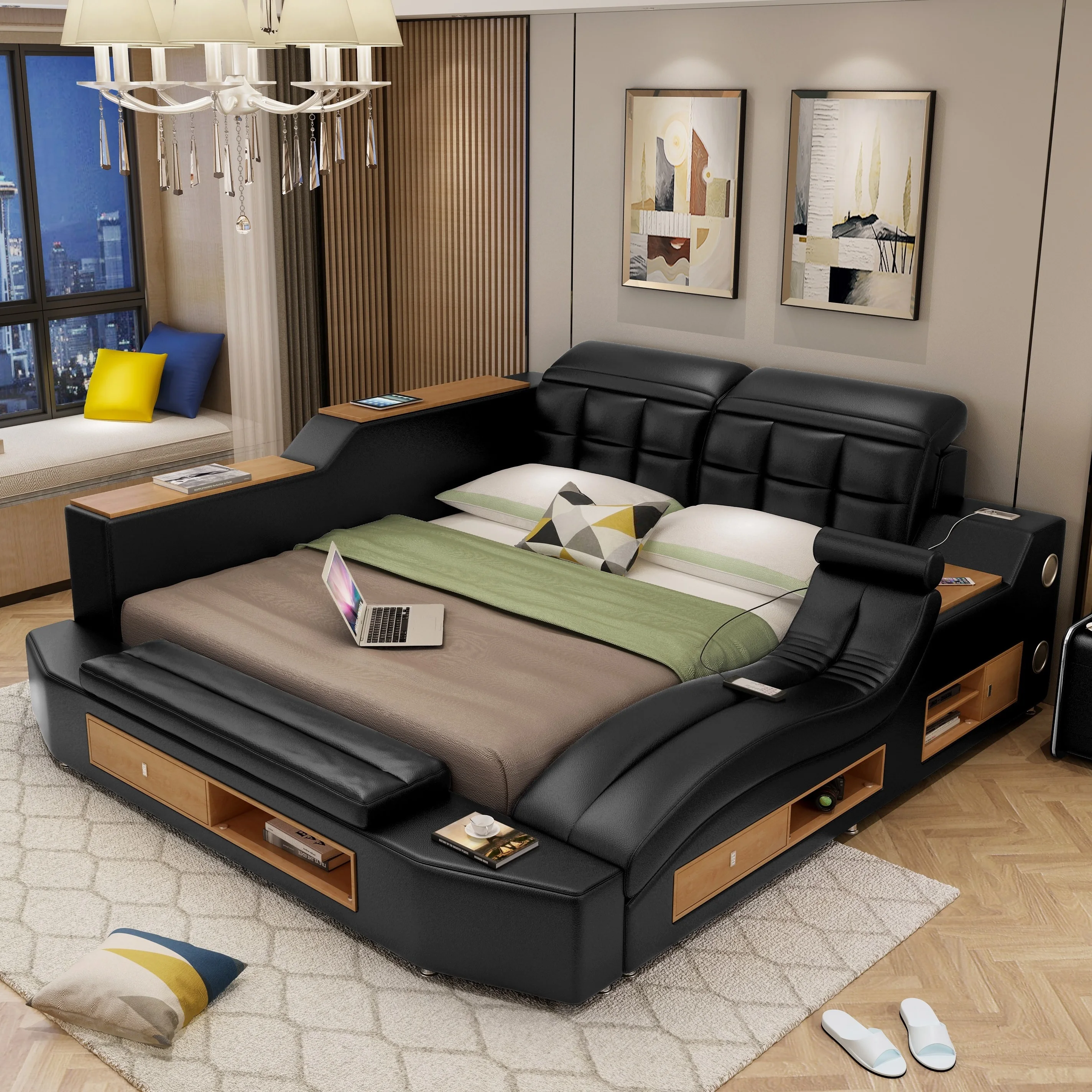 Camas dormitorio letto matrimoniale кожаная samrt кровать cama|Кровати| |