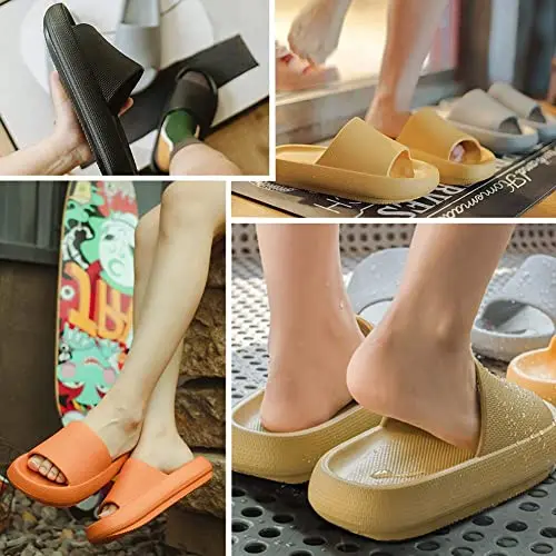 

Women Thick Platform Slippers Summer Fashion EVA Soft Sole Beach Slide Sandals Men Couple's Indoor Bathroom Anti-Slip Shoes Home
