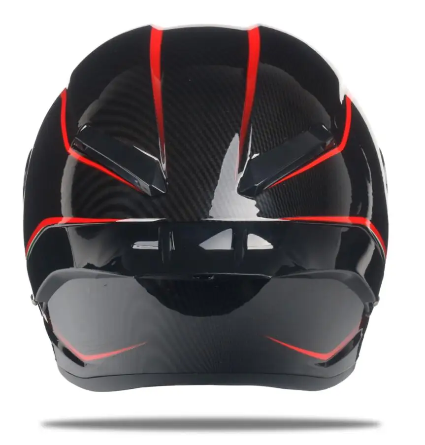 Мотоциклетный шлем полнолицевой из углеродного волокна в горошек для езды по