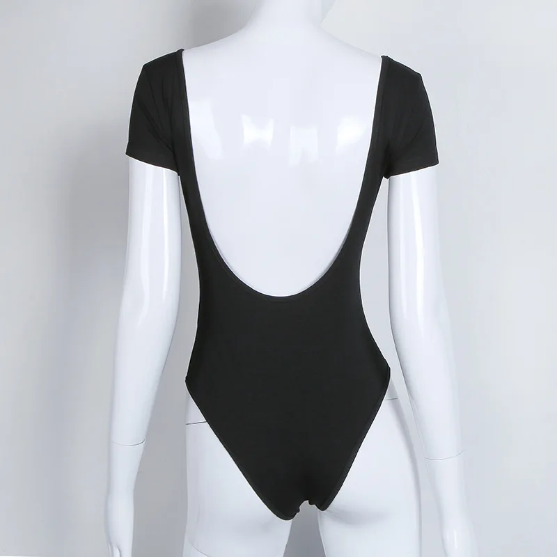 Женский обтягивающий комбинезон GOPLUS с круглым вырезом и открытой спиной боди