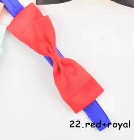 22 Factory direct children's hair band Princess double red bow hair rope baby headband full moon - Color: 22