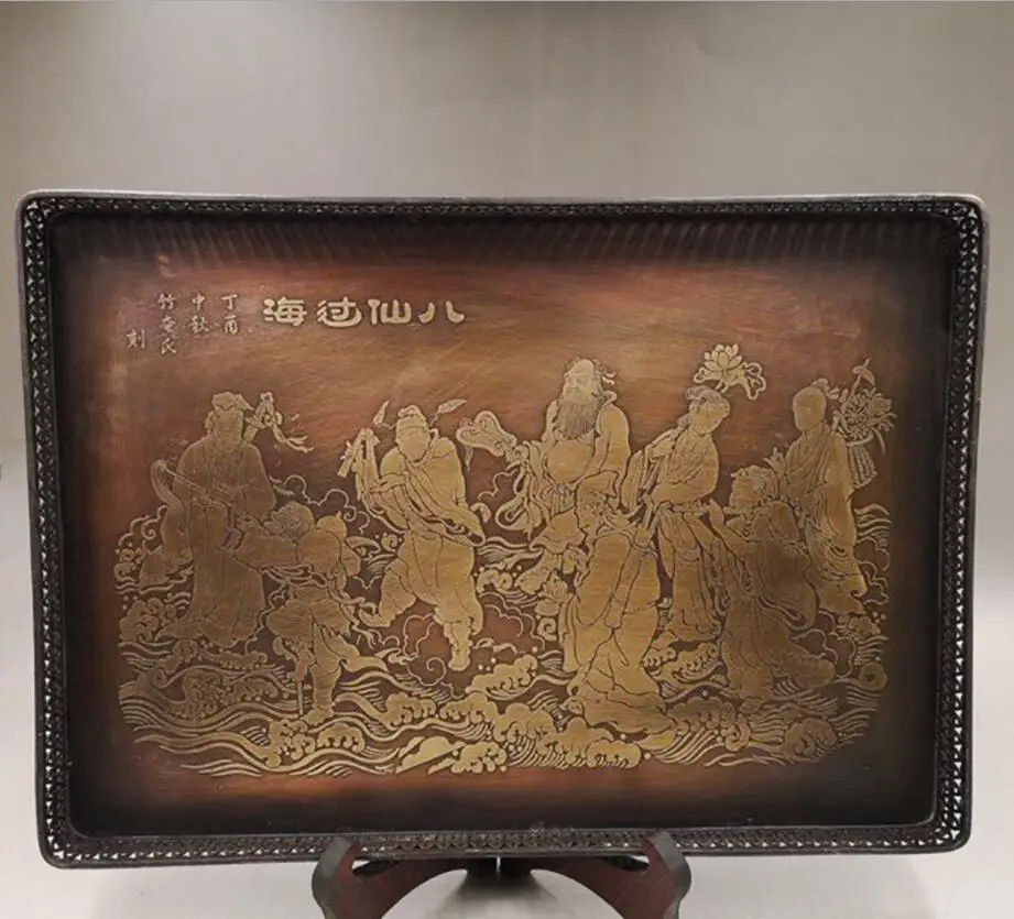 Медная Статуэтка по заводской цене медная тарелка для оценки Восемь Бессмертных