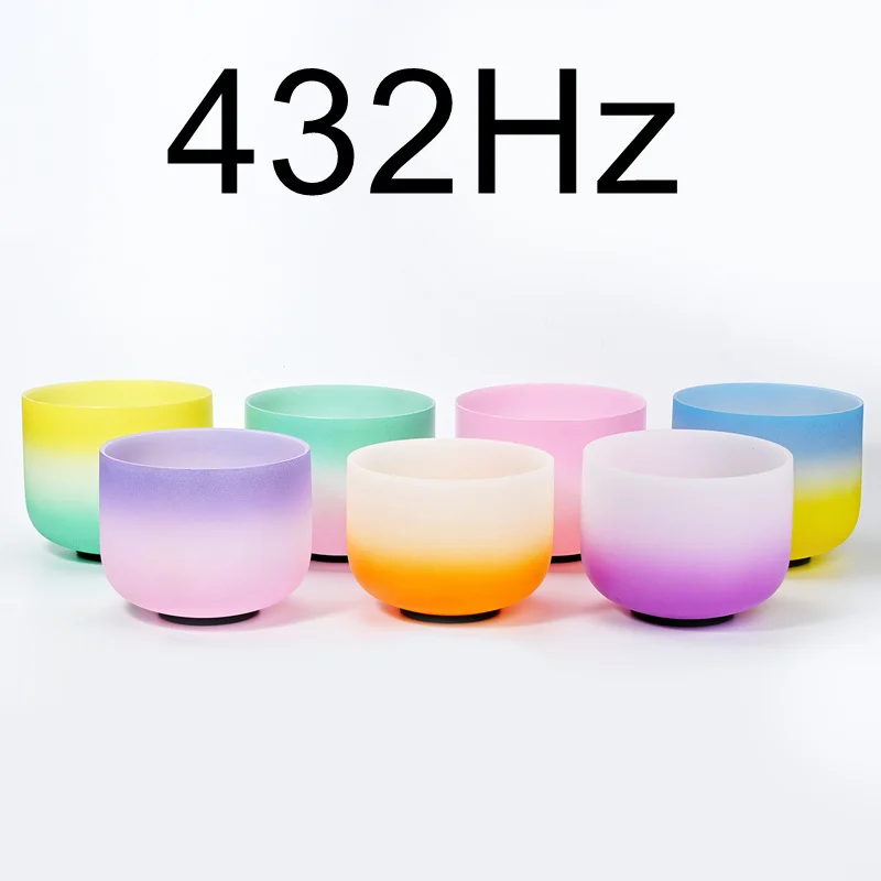 432Hz New Color CVNC 6-1" Набор из 7 шт Примечание CDEFGAB матовый кварц чакра хрустальные поющие чаши - Цвет: 432Hz New Color