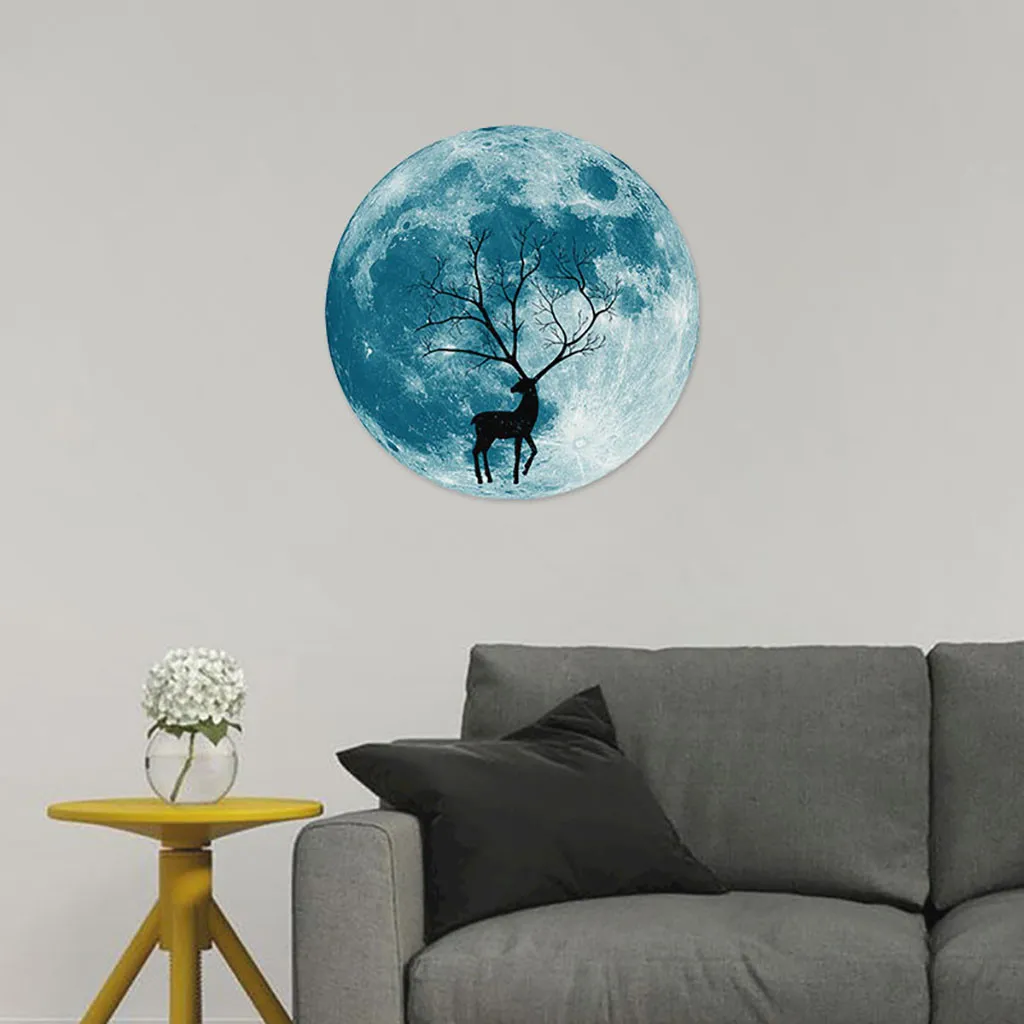 Зеркальные настенные стикеры зеркальные светящиеся украшения в виде луны и