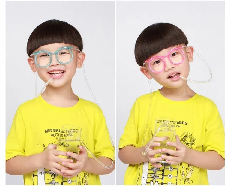 

1pcs Funny Soft Plastic Glasses Straw Unique Flexible Drinking Tube Kids Party Bar Accessories Beer Colorful Homebrew