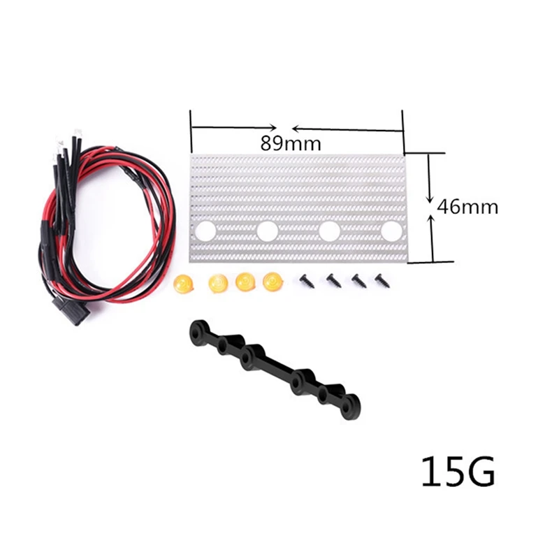 

Metal Grilles Intake Hood Central Grid Decoration Smog Daytime Running Light for RC Crawler Axial SCX10 III AXI03007