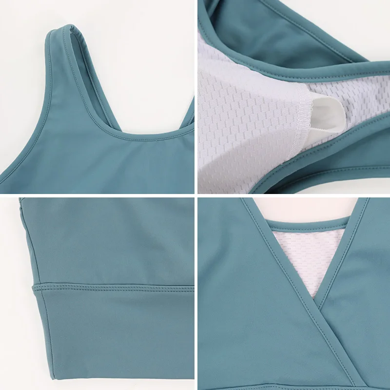 

Summer Push Up Sports Bra Women Gym Tops Sexy Crop Tops Semaless Shockproof Underwear Sportswear Running Fitness Sports Vest 2XL