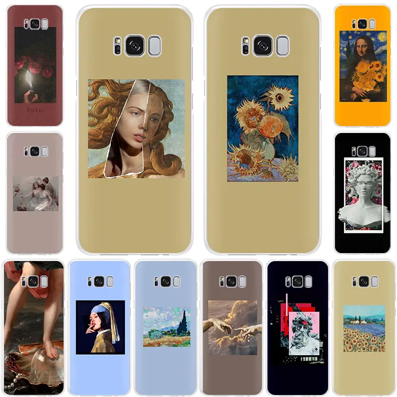 Мягкий силиконовый чехол для телефона Samsung Galaxy S20 S105G S10 + S9 S8 S7 A6 A7 A8 2018 A9Pro Van Gogh Mona Lisa