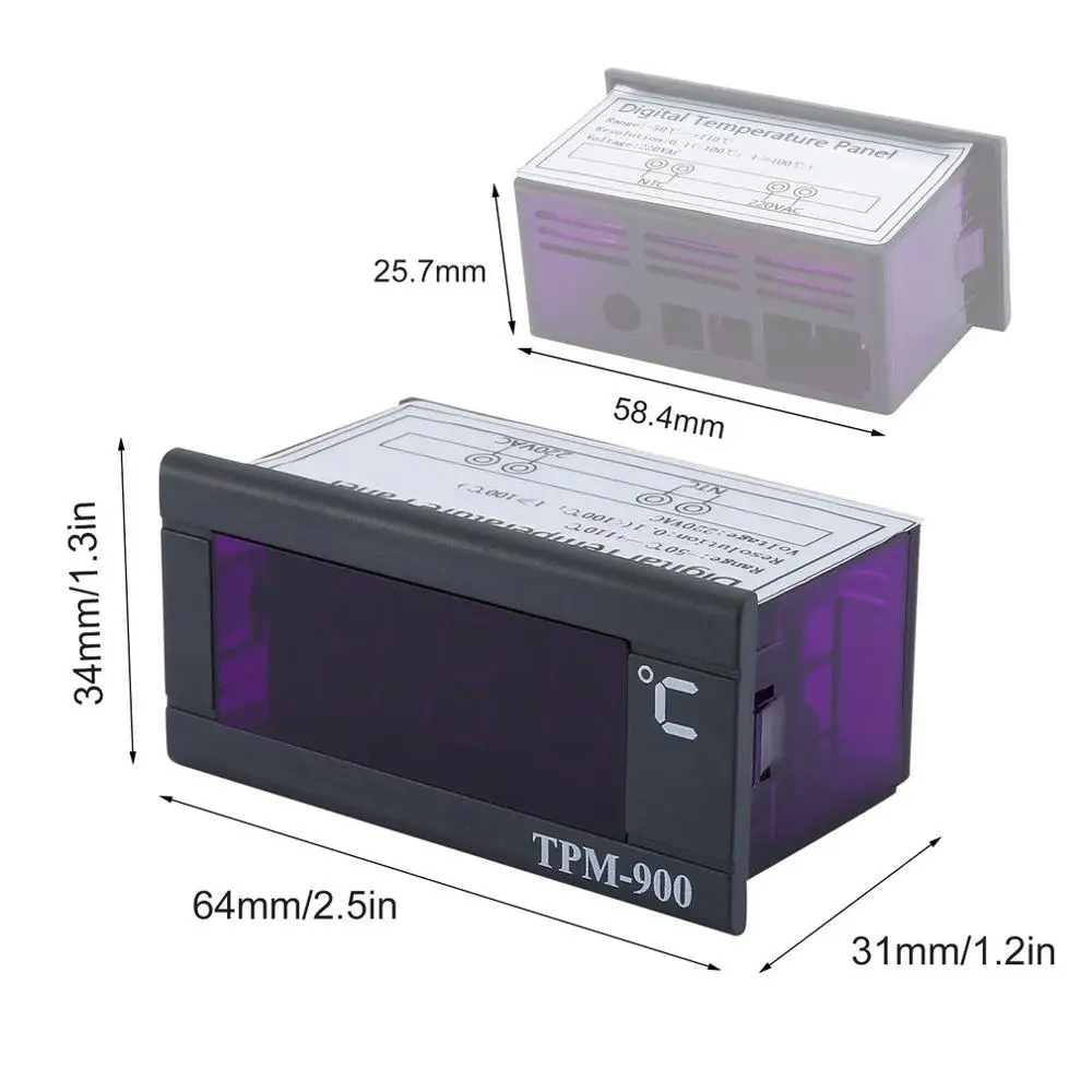 TPM-900 Refrigerated Display Cabinet Unit Digital Electronic Thermometer with Sensor Probe Temperature Controller | Инструменты