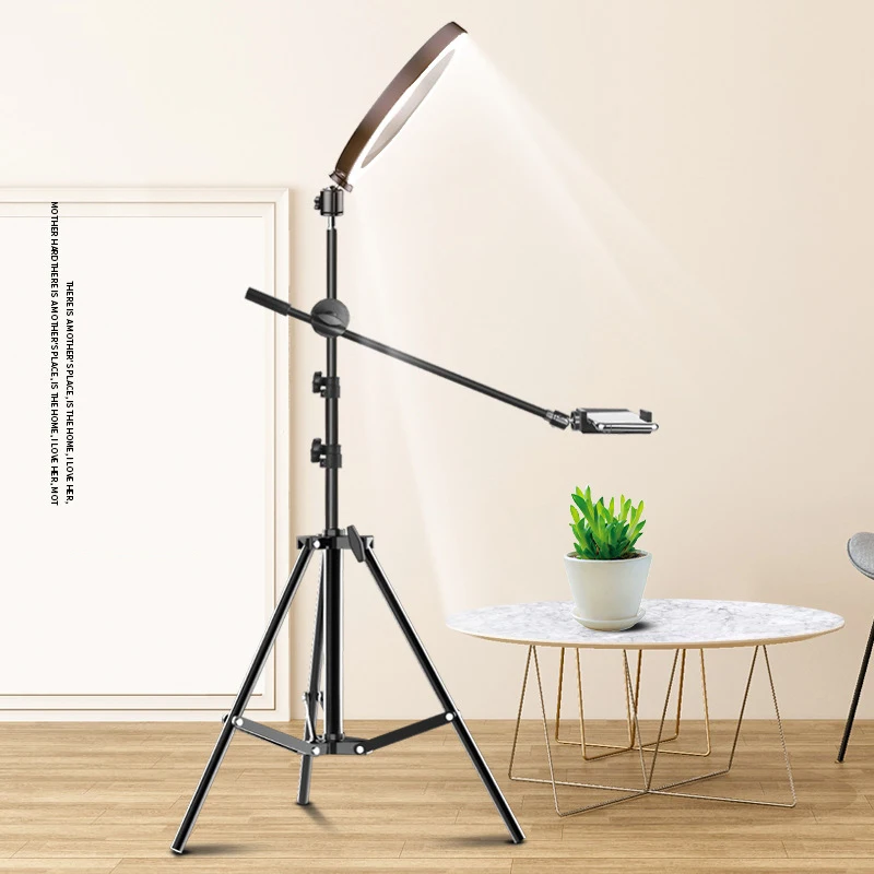 Cena 26CM Selfie Lampa Pierścieniowa LED Z Regulowane Biurko Telefon Strzelanie Uchwyt Stojak Fotografia Ringlight Stojak Trójnóg Ramię Wysięgnika Youtube