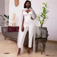 african jumpsuits wedding dresses 2021 with shawl sweetheart bridal gowns bride women pant suits vestidos de noiva custom made