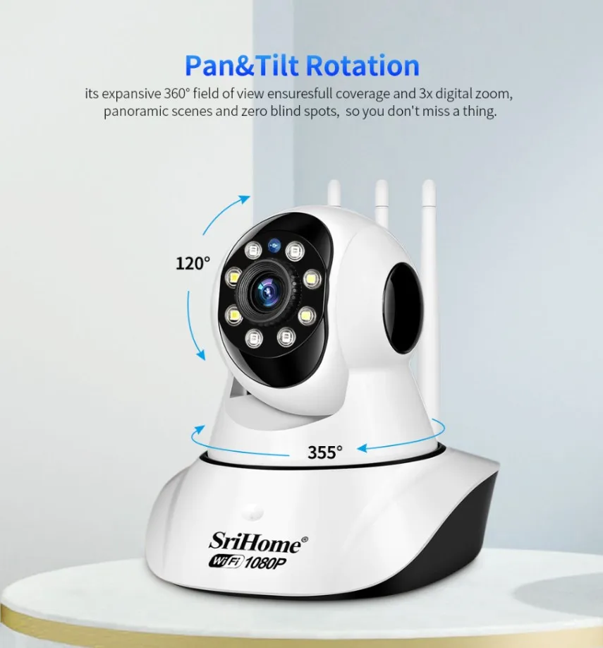 Sricam SP029 FHD 2.0MP Wifi IP-камера Умный дом AI автоматическое слежение CCTV камера цветное
