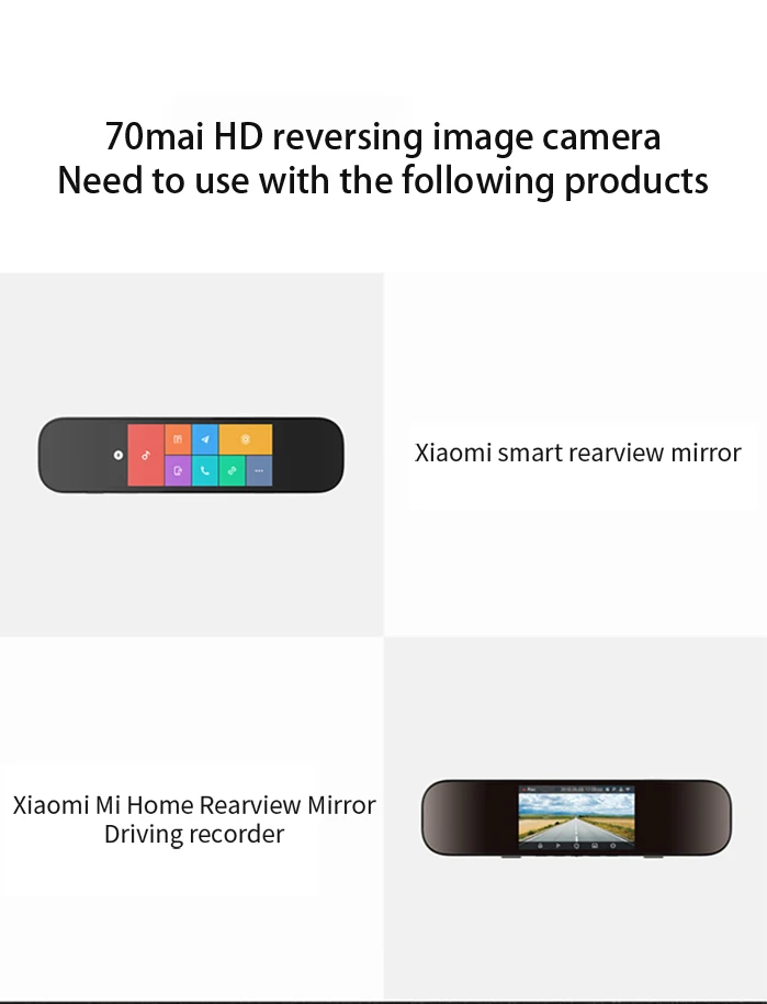 Новая Xiaomi камера заднего вида 70 mai, Автомобильная камера заднего вида, широкоугольная камера ночного видения IPX7, Автомобильная камера заднего вида с двойной записью