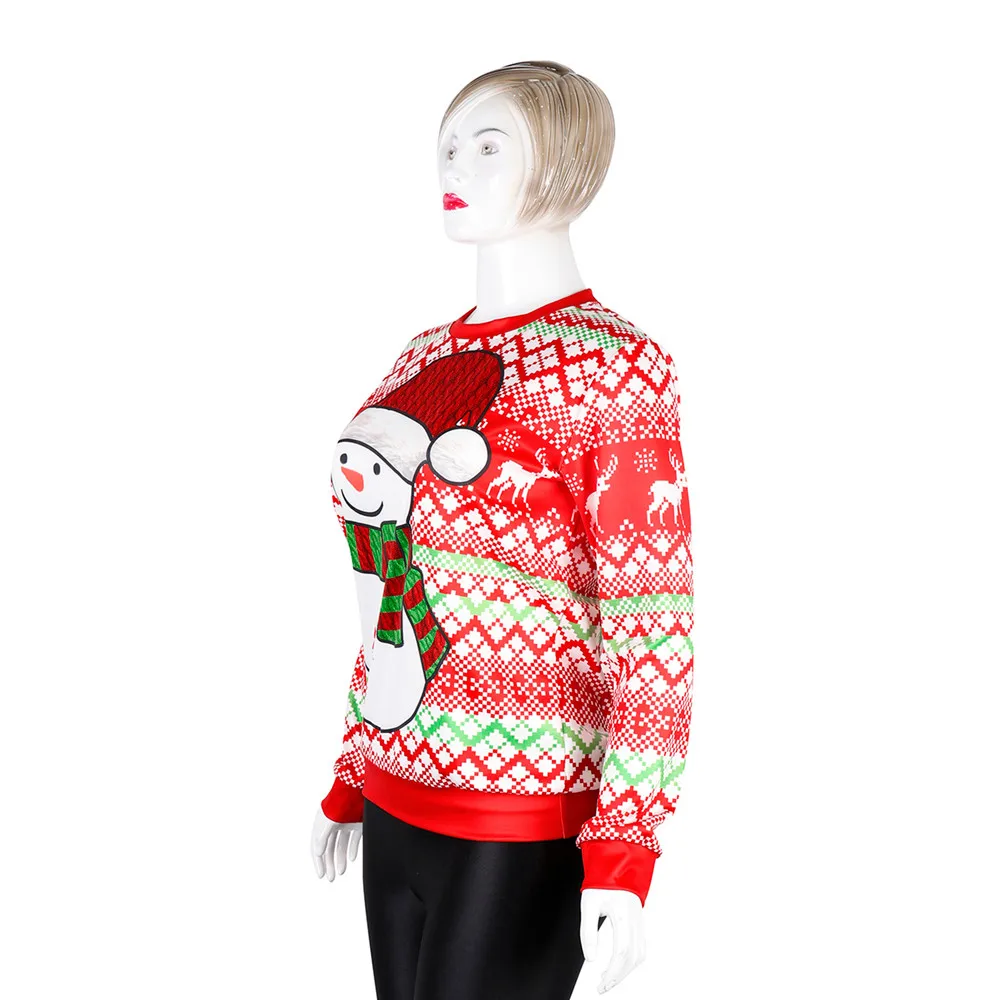 SAGACE веселый цветной свитшот с принтом забавные женские рождественские праздники