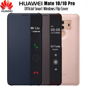 new original 100 official huawei mate 10 pro case mirror smart view window leather flip huawei mate 10 protection cover free global shipping