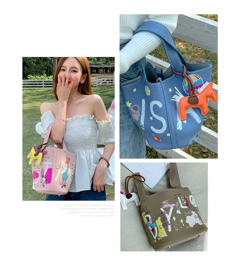 

Women Bags Designer cartoon Luxury women's shoulder messenger handbag Casual Tote fashion PU Leather Hand bag Graffiti Cut girls