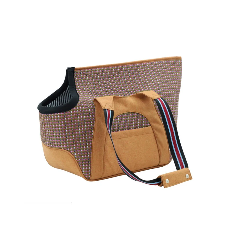 Переносная сумка на одно плечо для домашних животных льняной пляжный Плетеный