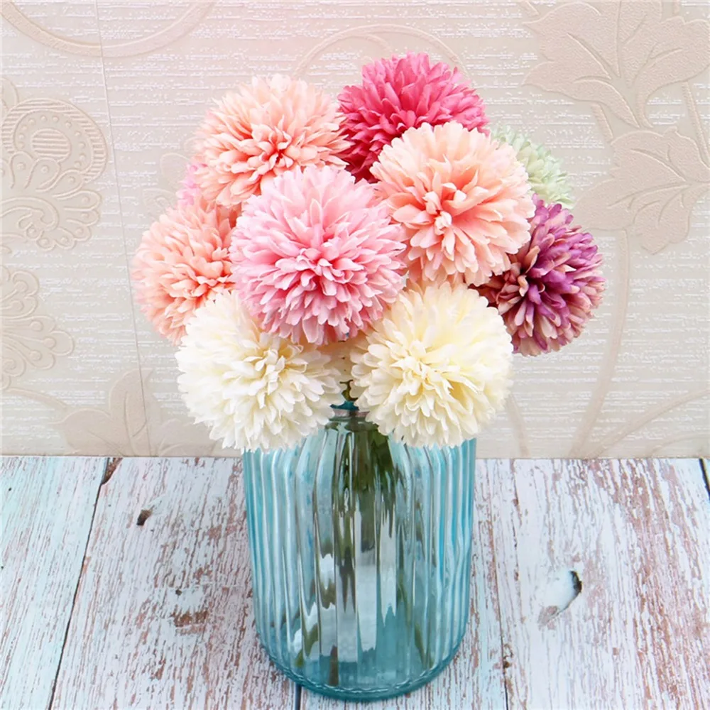 

Artificial Flowers Hydrangea Silk Dandelion Home Wedding Decor Plastic Flower High Quality Fake Flower Party Room Decoration