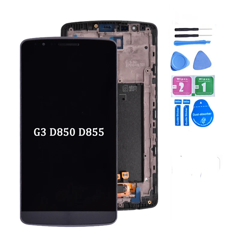 100% оригинал для LG G3 LCD D850 D851 D855 ЖК дисплей с кодирующий преобразователь сенсорного