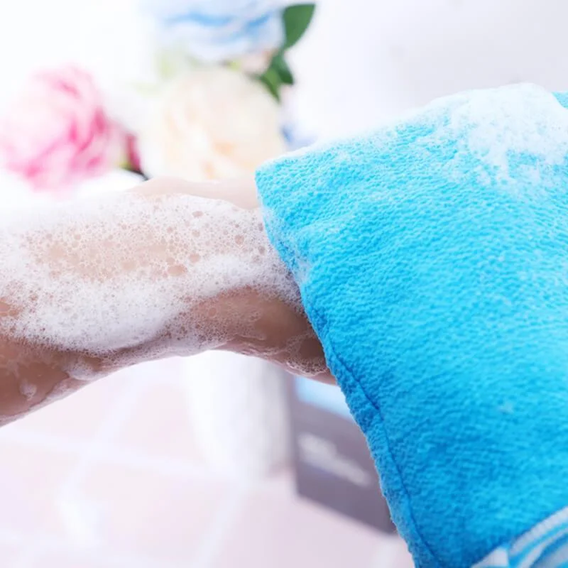 Двухстороннее отшелушивающее полотенце скребок для спины мягкое банное из люфы