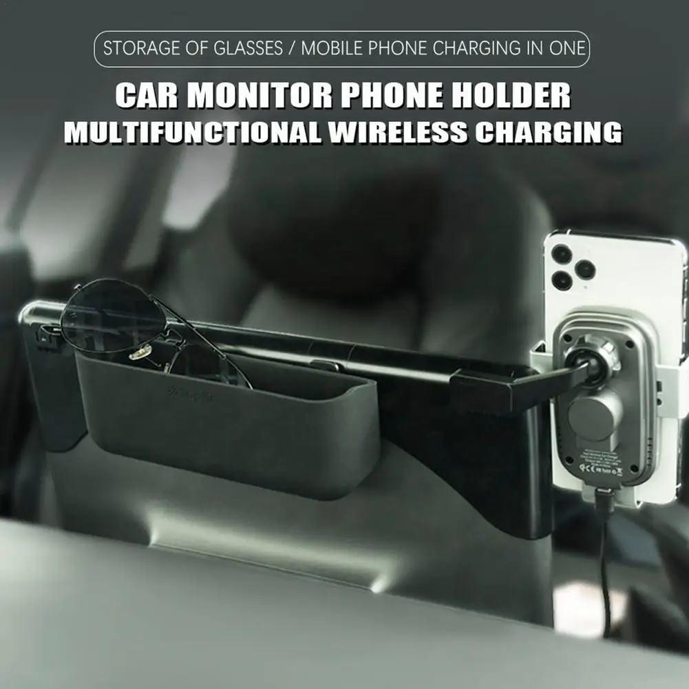 for tesla model 3y mobile phone holder with wireless charging car charger bracket 500800ma v noise free handset holder free global shipping