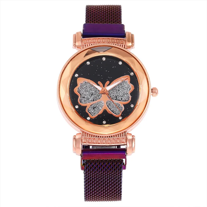 Новые модные милые бабочки точка Алмазный магнит стол девушки подарок часы -