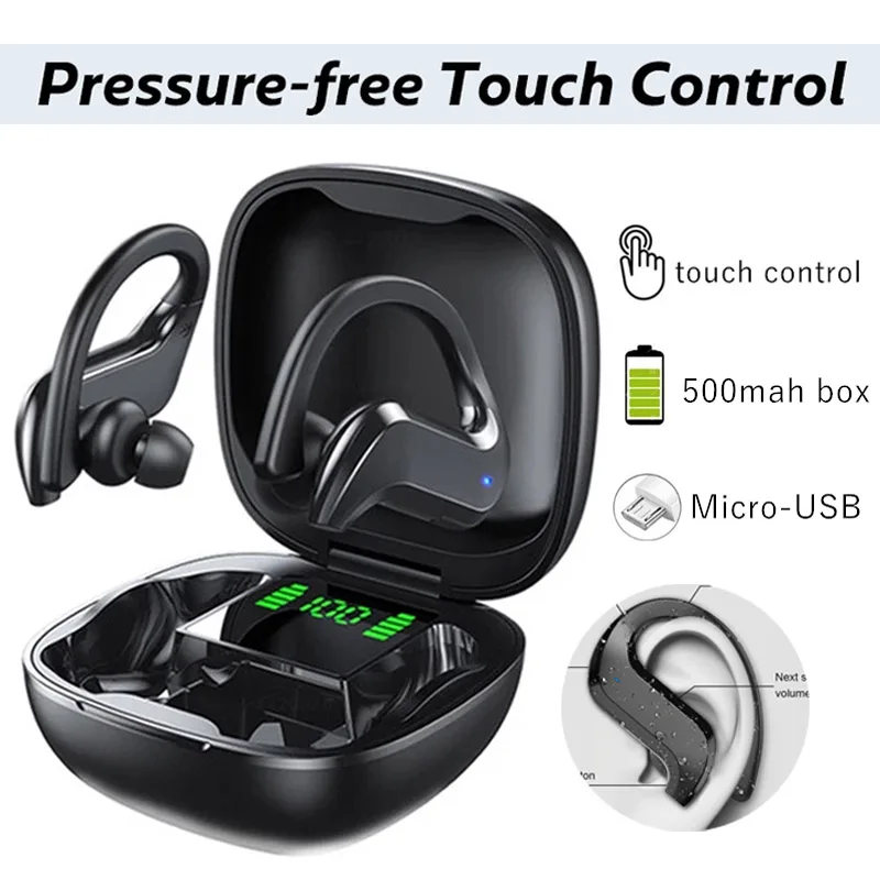 MD03 TWS Bluetooth Earphone Waterproof Sports Earbuds With Mic Gaming Earpiece For Oppo Huawei Iphone  Xiaomi Wireless Headphone