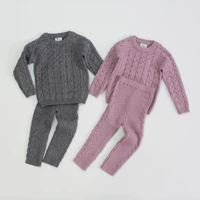 autumn winter new childrens mens and womens baby suits knit sweater bottoming shirt leggings suit baby girl winter clothes