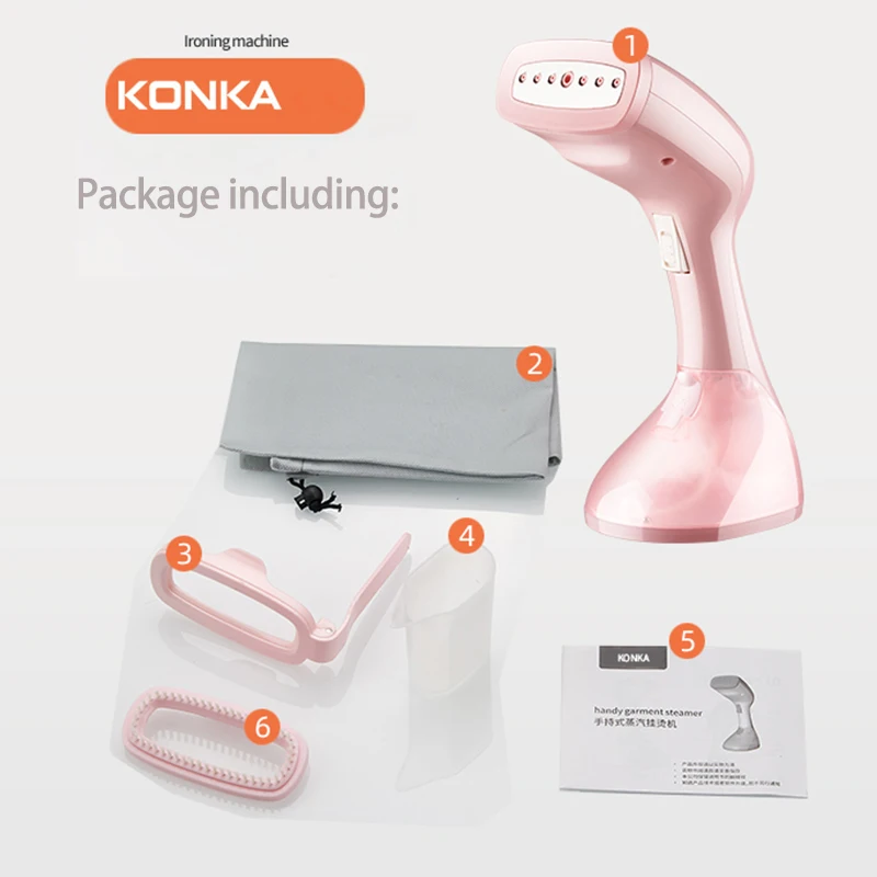 

KONKA Handheld Steamer 1500W Powerful Garment Steamer Portable 15 Seconds Fast-Heat Steam Iron Ironing Machine for Home Travel
