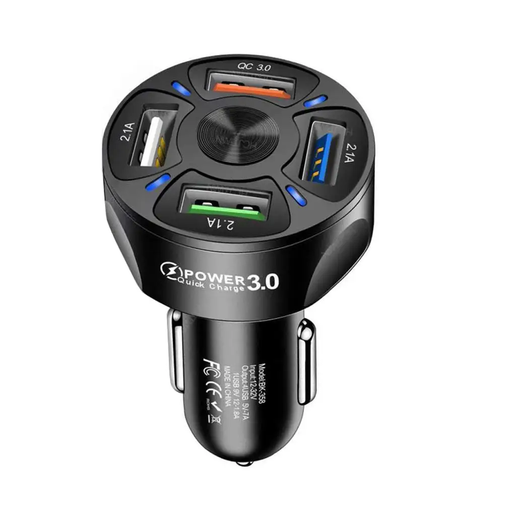 

4 USB Port Car Charger Quick Charge QC 3.0 Car Charger USB Charging Adapter Universal Dual USB Car-charger Adapter For Phone