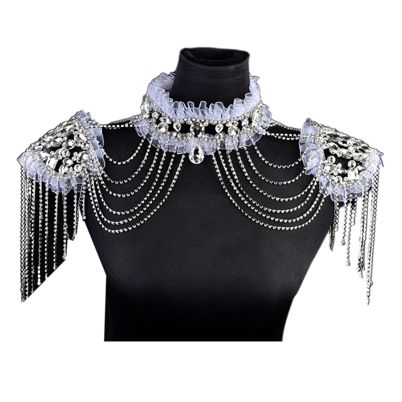 Свадебные серьги с кисточками и плечевой цепочкой |