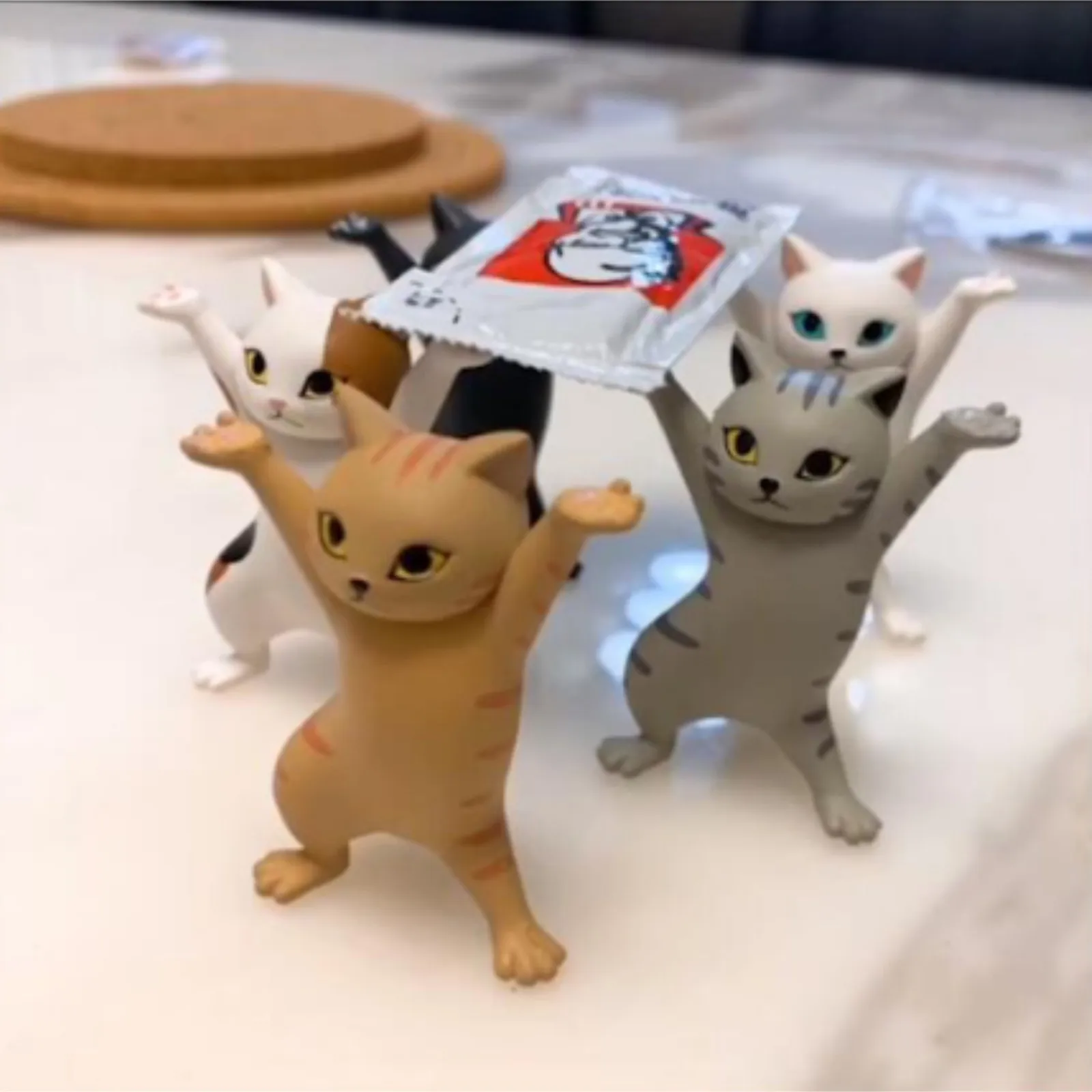 

5pcs Dancing Anime Cat Figure Statues Can Lift Up Everything And Enchanting Funny Kitty Toy Doll Desktop Ornaments Kids Gifts