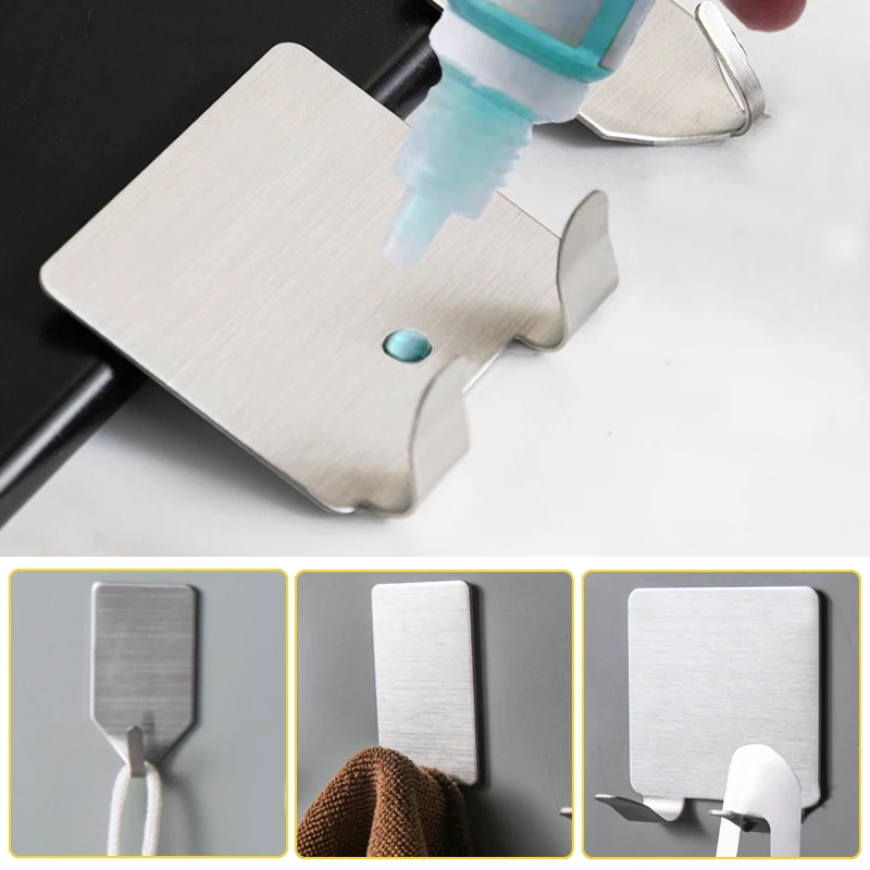 

5pcs Multi-Purpose Metal Rack Hooks Wall Mounted Organizer Holder Brush Broom Plug Kitchen Bathroom Door Strong Tool Hanger Mop