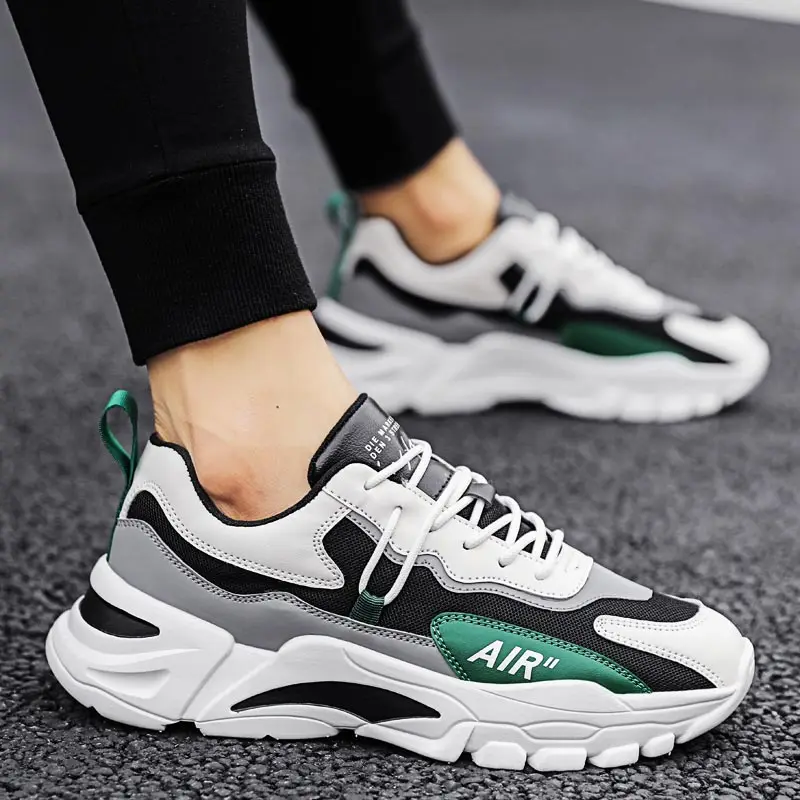 

summer Non-slip Men sport shoes mens shoes men sneakers Men's sports shoes running tennis white gray green walking flat GME-1553