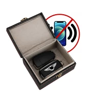 anti theft leather signal blocker box rfid car key fob protector radiation proof mobile phone box car keyless signal blocker