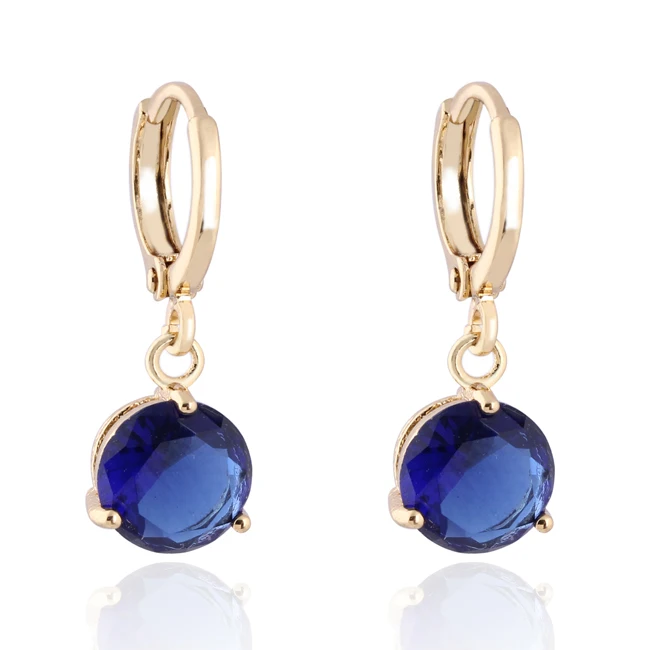 style 1 blue Новые милые серьги с подвеской в виде совы, разноцветные прозрачные серьги-гвоздики с кристаллами, ювелирные изделия, простые серьги-Вишенки для женщин - Окраска металла: style 1 blue