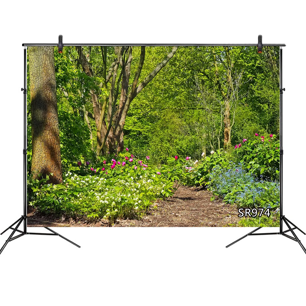 

Spring Plants Flower Garden Forest Landscape Photography Background Customizable Photographic Backdrops For Photo Studio Props