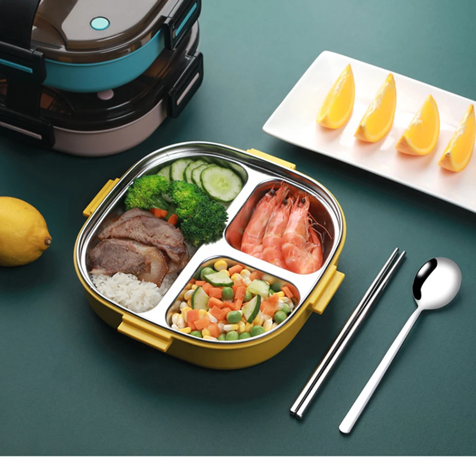 TUUTH нержавеющая сталь PP Ланч-бокс микроволновая печь отдельный Bento box Ручка Портативный контейнер для еды школьный офис