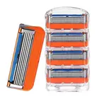 4 шт.лот лезвия для бритвы для мужчин, уход за лицом, кассета для бритья с 5 слоями, Безопасные лезвия из нержавеющей стали, подходит для Gillettee Fusione