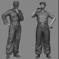 135 resin model figure gk soldier tank mechanic set wwii military theme unassembled and unpainted kit